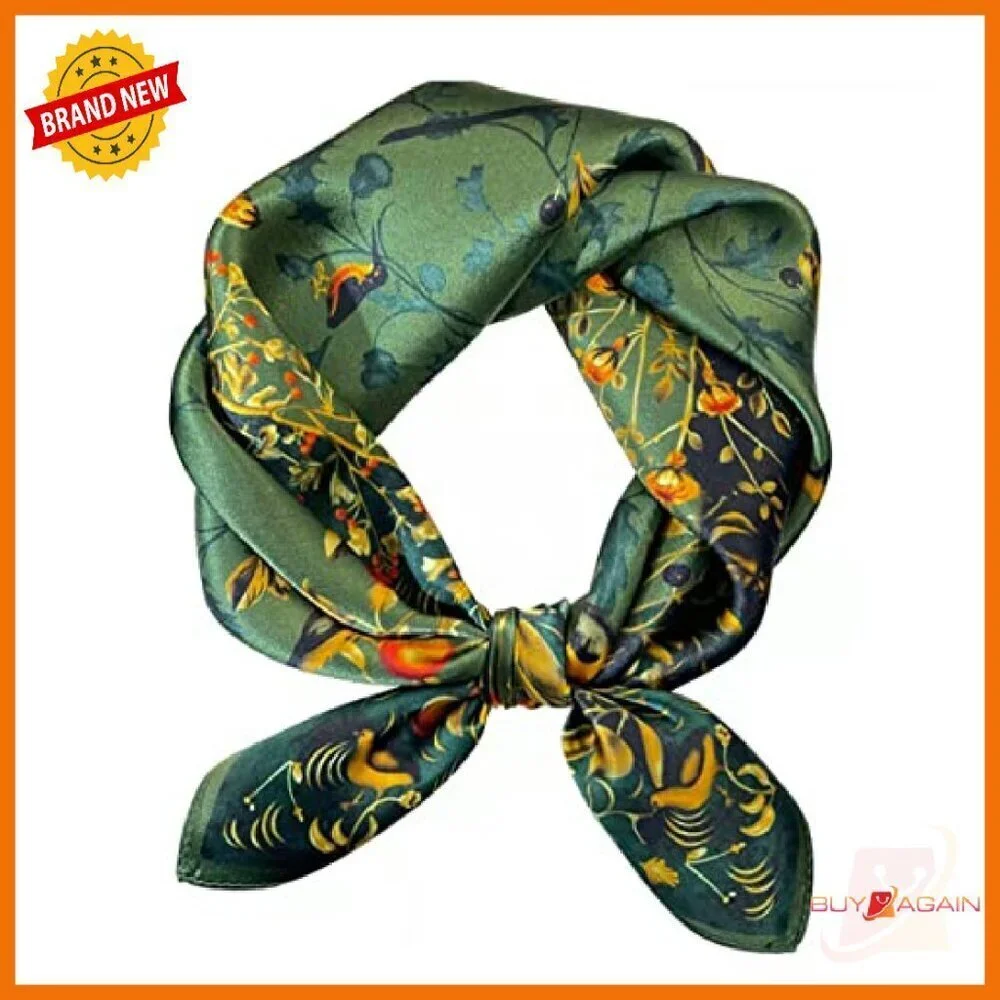100% Mulberry Silk Square Scarf 25.6